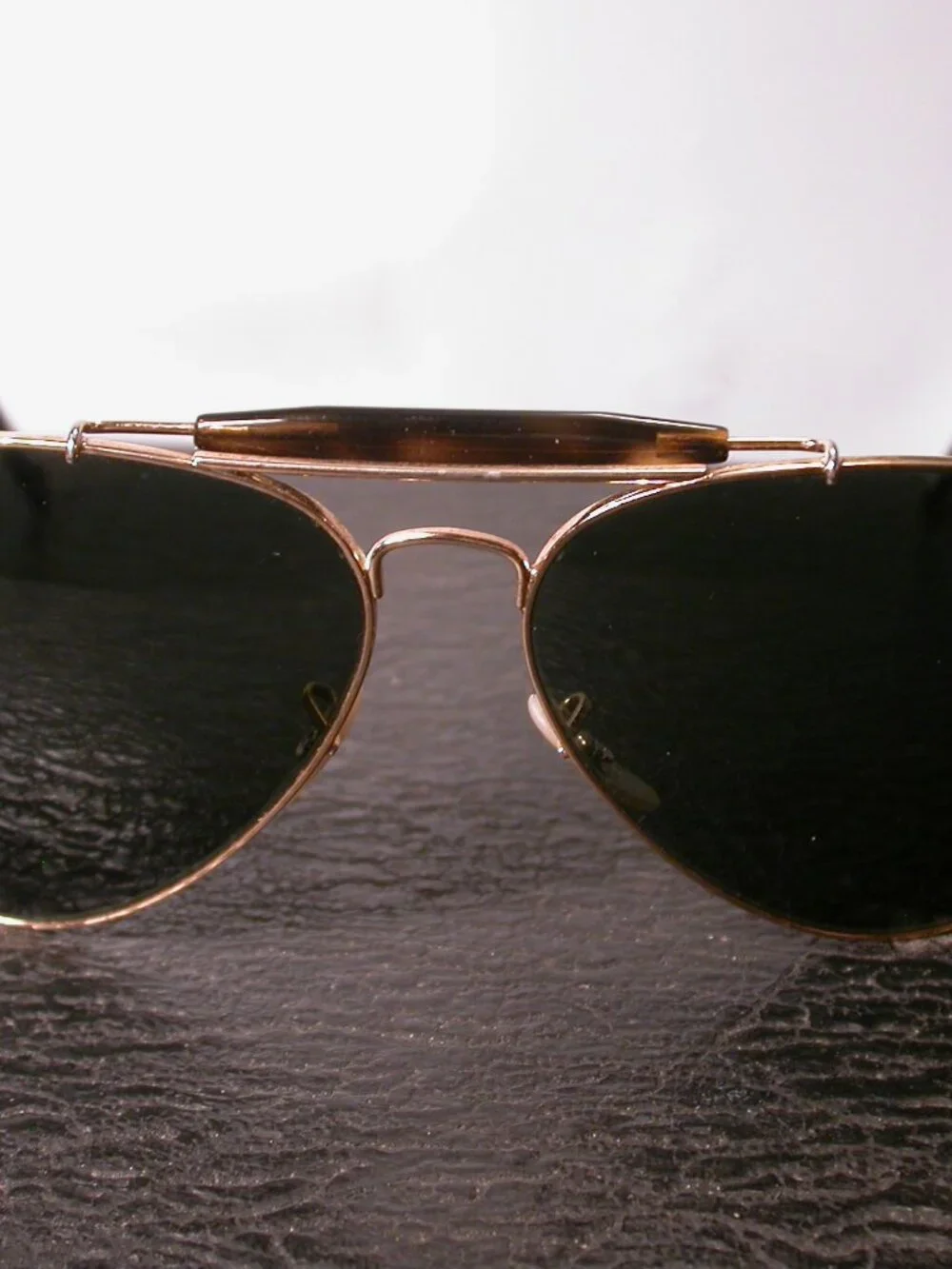 Ray Ban Outdoorsman Gold Metal Aviator Wrap Shades Sunglasses Made in Italy